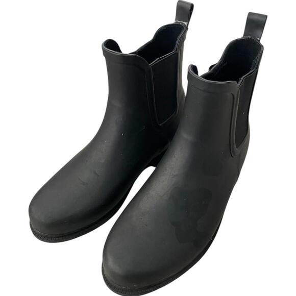J.Crew Chelsea Rain Boots Ankle AC041 J. Crew Matte Black Women's Size 7 - Picture 1 of 6